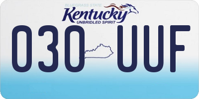 KY license plate 030UUF