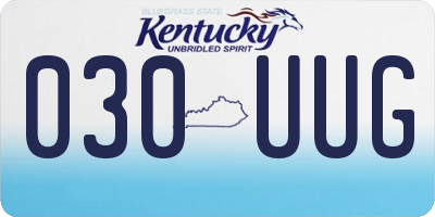 KY license plate 030UUG