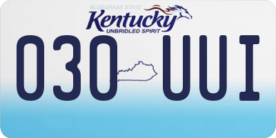 KY license plate 030UUI