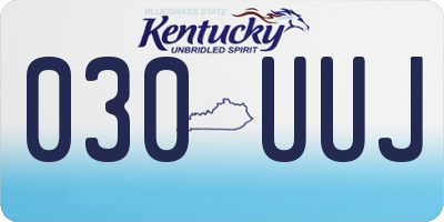 KY license plate 030UUJ