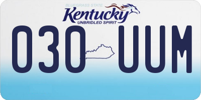 KY license plate 030UUM