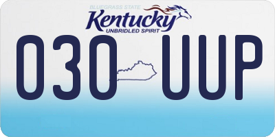 KY license plate 030UUP