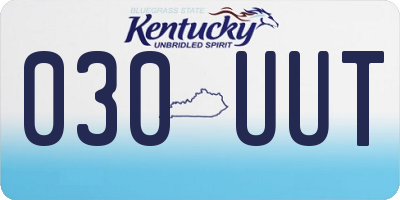 KY license plate 030UUT