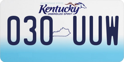 KY license plate 030UUW