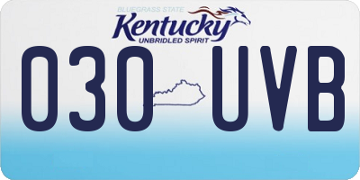 KY license plate 030UVB
