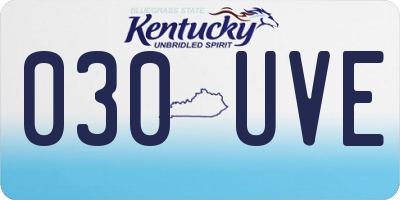KY license plate 030UVE