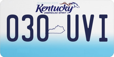 KY license plate 030UVI