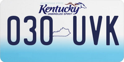 KY license plate 030UVK