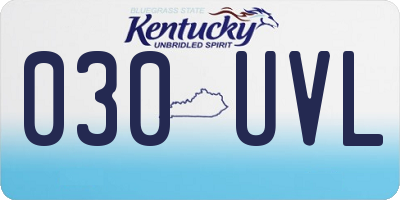KY license plate 030UVL