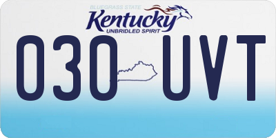 KY license plate 030UVT