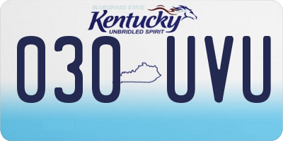KY license plate 030UVU