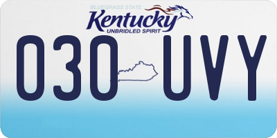 KY license plate 030UVY