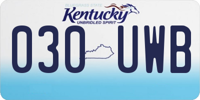 KY license plate 030UWB