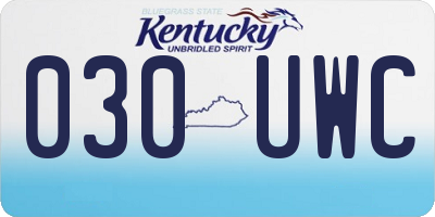 KY license plate 030UWC