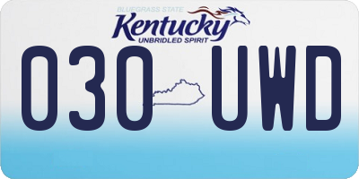 KY license plate 030UWD