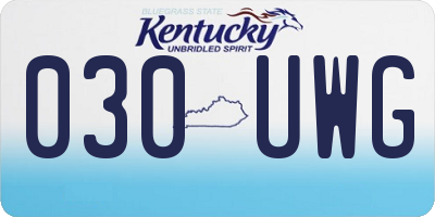 KY license plate 030UWG
