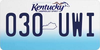 KY license plate 030UWI