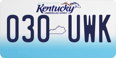 KY license plate 030UWK
