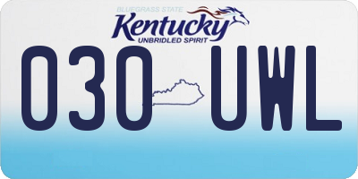 KY license plate 030UWL