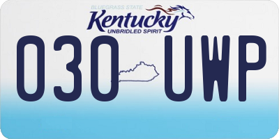 KY license plate 030UWP