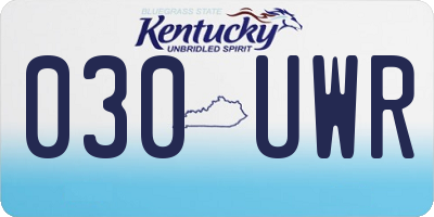 KY license plate 030UWR