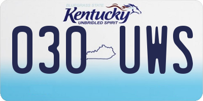 KY license plate 030UWS