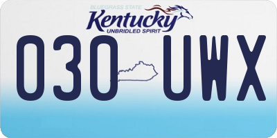 KY license plate 030UWX