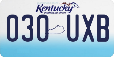 KY license plate 030UXB