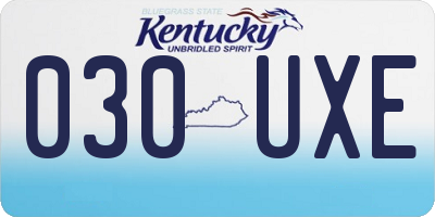KY license plate 030UXE
