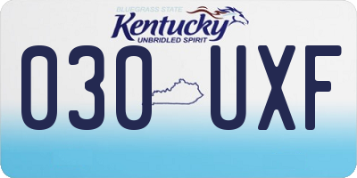 KY license plate 030UXF