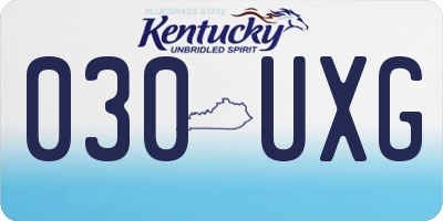 KY license plate 030UXG