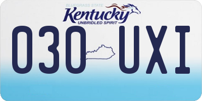 KY license plate 030UXI