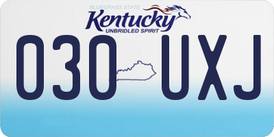 KY license plate 030UXJ