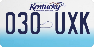 KY license plate 030UXK