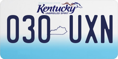 KY license plate 030UXN