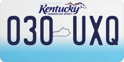 KY license plate 030UXQ