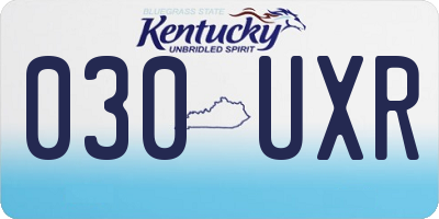 KY license plate 030UXR