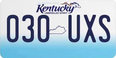 KY license plate 030UXS