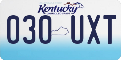 KY license plate 030UXT
