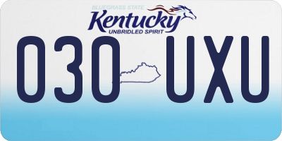 KY license plate 030UXU