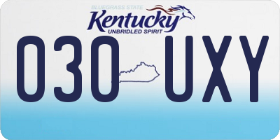 KY license plate 030UXY