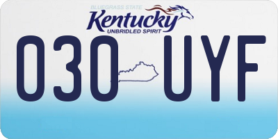 KY license plate 030UYF