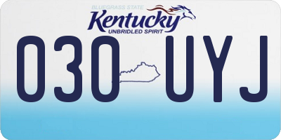 KY license plate 030UYJ