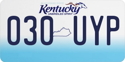 KY license plate 030UYP