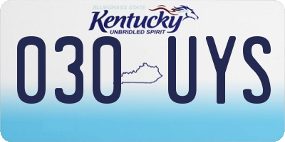 KY license plate 030UYS