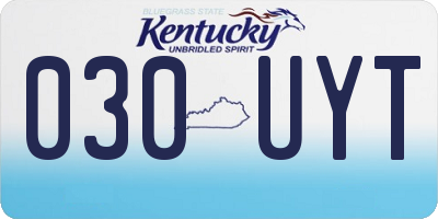 KY license plate 030UYT
