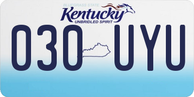 KY license plate 030UYU