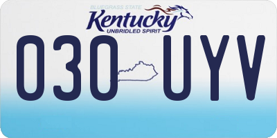 KY license plate 030UYV