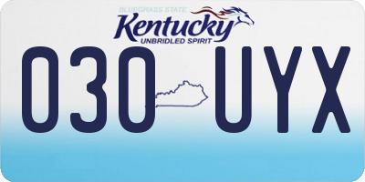 KY license plate 030UYX