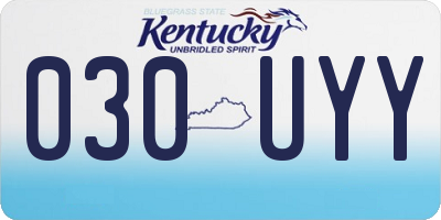 KY license plate 030UYY